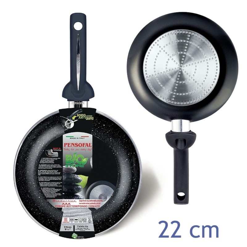 Padella alluminio antiaderente induzione Bio Stone cm 22