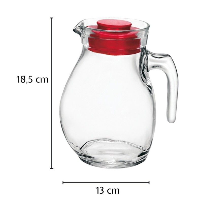 Dimensioni caraffa vetro sangria tappo rosso Bormioli rocco