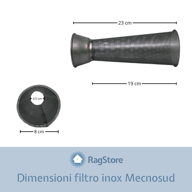 Dimensioni filtro mecnosud per passapomodori banchetto e su base