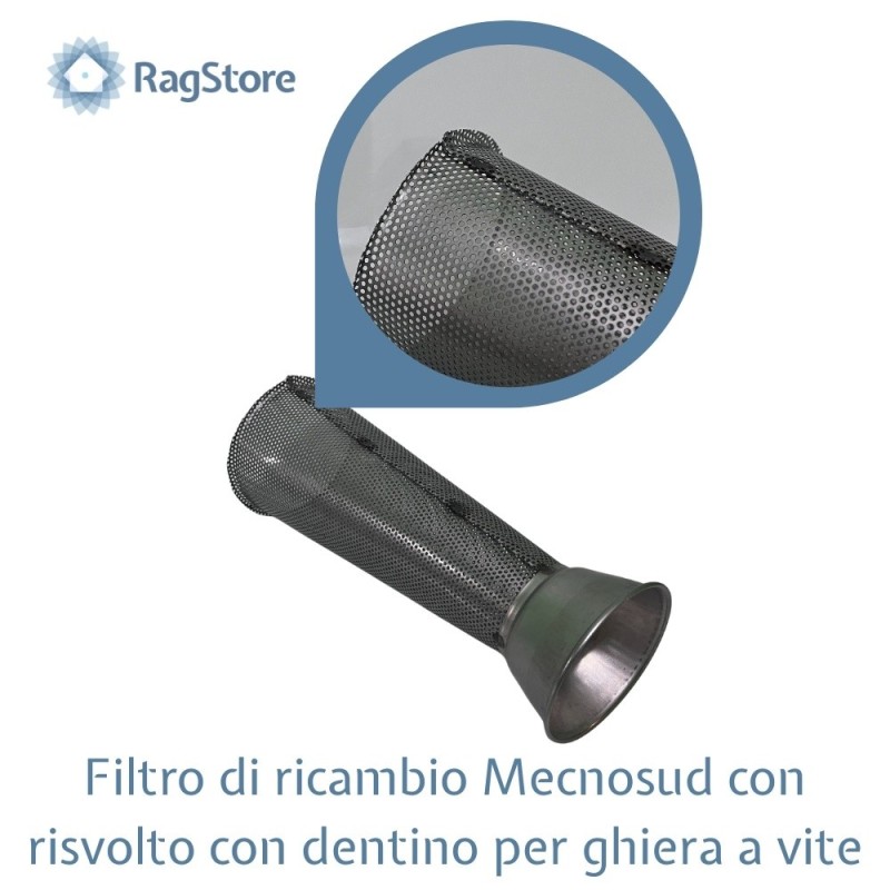 Filtro con piega e saldara in acciaio per spremipomodori elettrico mecnosud