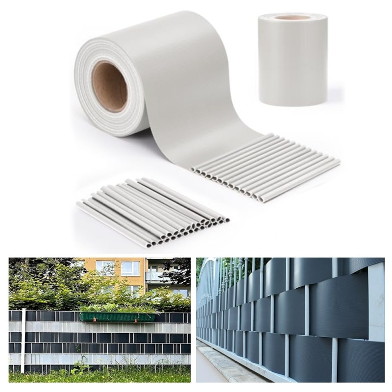 Fascia Frangivista PVC Bianco 19x350 cm con Clip | RAGSTORE