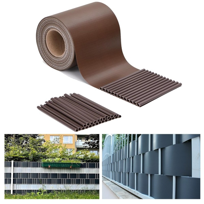 Fascia Frangi vista PVC Marrone 19x350 cm con Clip | RAGSTORE