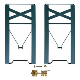 set 2 gambe di ricambio in acciaio colore verde per panchina in legno da birreria
