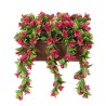 Vaso da Balcone 50cm con Bouganvillea Rosa Artificiale e Ganci Integrati
