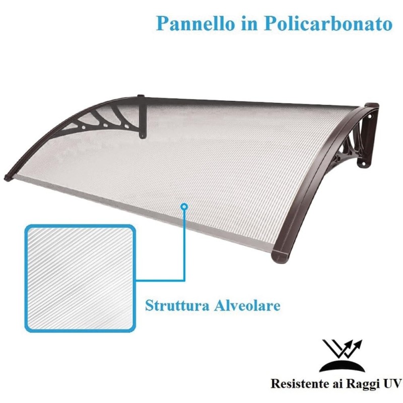 Pensilina Policarbonato 100x80 cm Resistente UV | RagStore