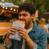 Sacchetto per panino anti unto in carta bianca con stampe nere News Paper (carta da giornale)