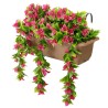 Vaso da Balcone 50cm con Bouganvillea Rosa Artificiale e Ganci Integrati