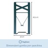 dimensioni gamba in metallo pieghevole per panchina da birreria in legno