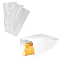 Sacchetti per Pane in Carta Kraft Bianca 17x34 cm | Uso Professionale e Domestico