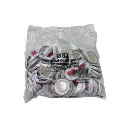 Confezione da 100 tappi in metallo Ø 53 mm decorati con pomodoro, ideali per conserve e barattoli