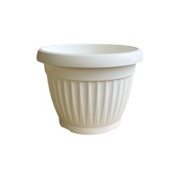 VASO PLASTICA ROTONDO MEDITERAN CM 20 BIANCO