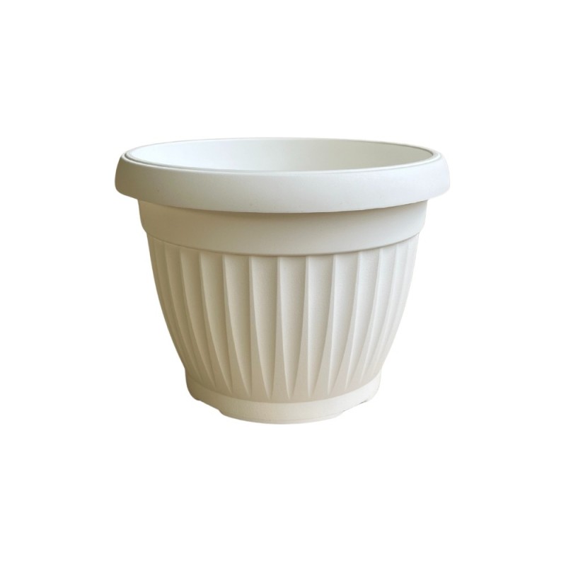 VASO PLASTICA ROTONDO MEDITERAN CM 20 BIANCO