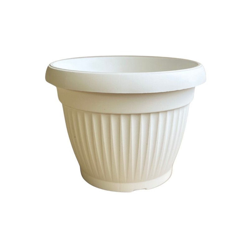 VASO PLASTICA ROTONDO MEDITERAN CM 24 BIANCO