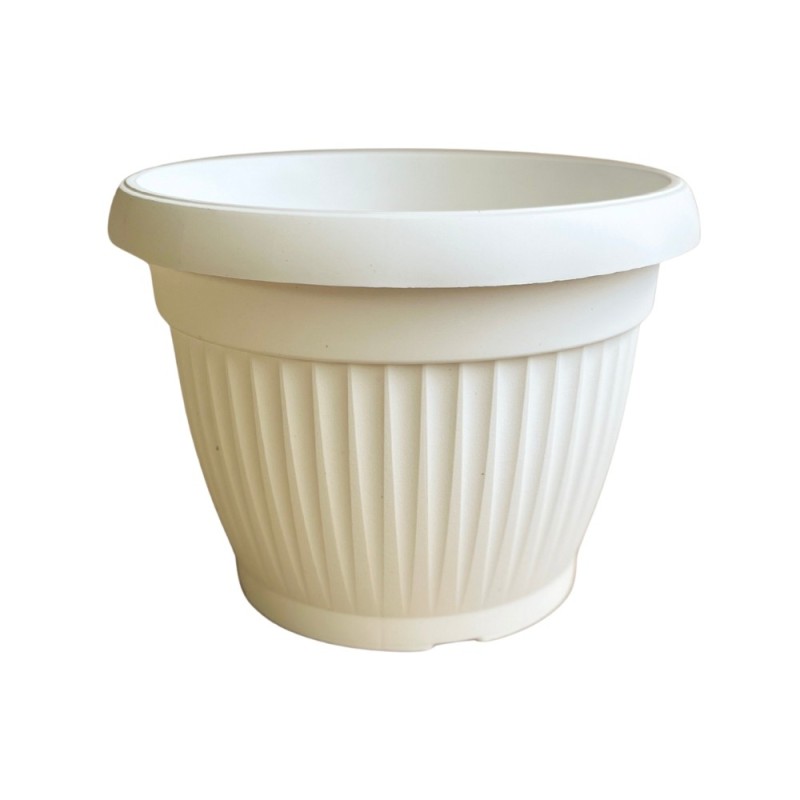 VASO PLASTICA ROTONDO MEDITERAN CM 30 BIANCO