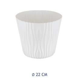 VASO PLASTICA ROTONDO SAHARA CM 22 BIANCO