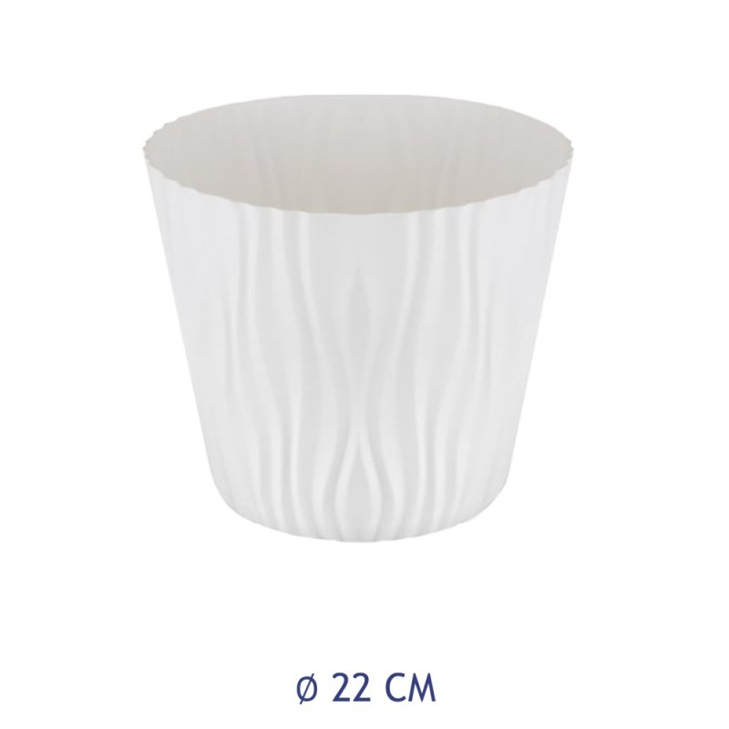 VASO PLASTICA ROTONDO SAHARA CM 22 BIANCO