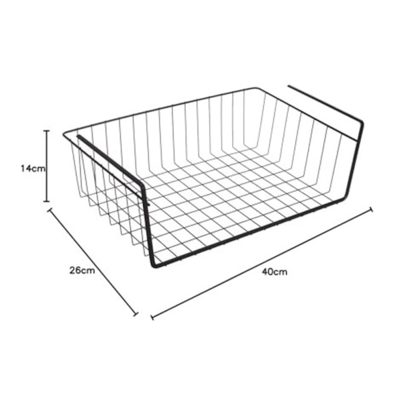 Dimensioni del cestino sotto ripiano Kanguro nero da 40 cm