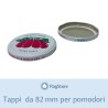 Tappi barattoli sughi e conserve Ø 82 – design pomodoro + garanzia prima scelta