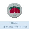 Coperchi barattoli passata Ø 82 mm – tappi Vecaps bianco con pomodoro