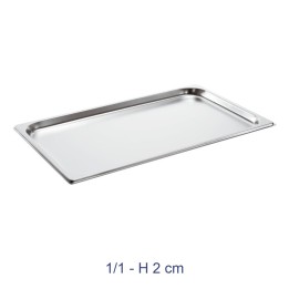 Bacinella Gastronorm 1/1 Inox h 2 cm - Cucina Professionale | RagStore