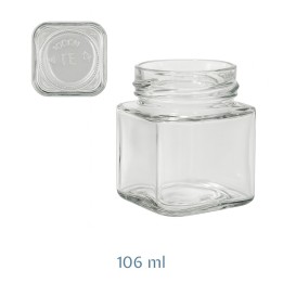 Barattolo Vetro Quadro Basic 106 ml Ø58 - Barattoli | Ragstore