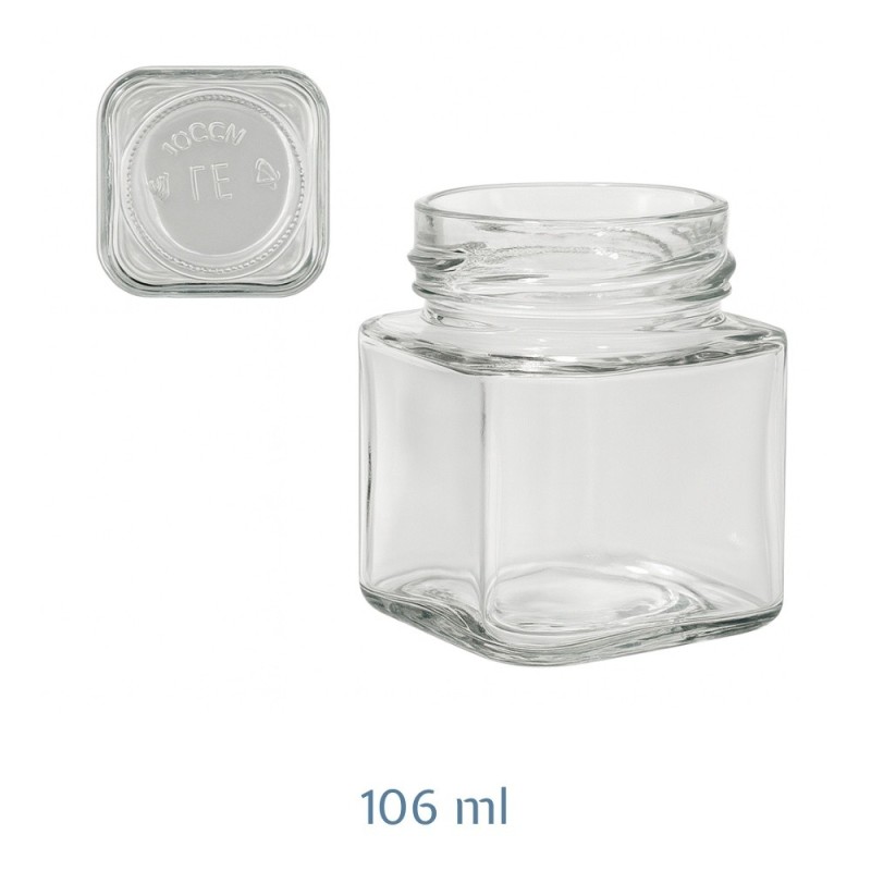 Barattolo Vetro Quadro Basic 106 ml Ø58 - Barattoli | Ragstore