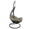 POLTRONA SOSPESA NERA CM196X95 CUSCINO BEIGE SCURO