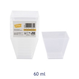 COPPETTA FINGER-FOOD QUADRATA  60 CC 8 Pz TRASPARENTE
