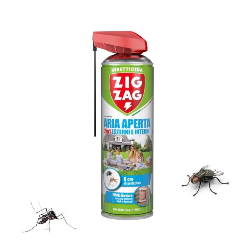 Insetticida Zig Zag Aria Aperta 600 ml per zanzare e mosche