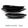 Servizio piatti ovale nero da 18 pezzi - Ombra lucente - RagStore