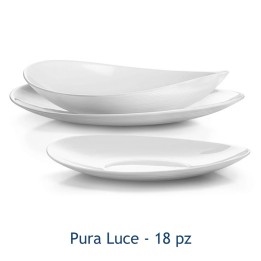 SERVIZIO PIATTI DA TAVOLA IN ARCOPAL Pz 18 PURA LUCE - BIANCO