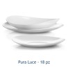 SERVIZIO PIATTI DA TAVOLA IN ARCOPAL Pz 18 PURA LUCE - BIANCO