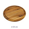 Tagliere in legno di acacia rotondo da 25 cm