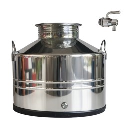 Fustino per olio basso in acciaio inox da 50 lt con rubinetto