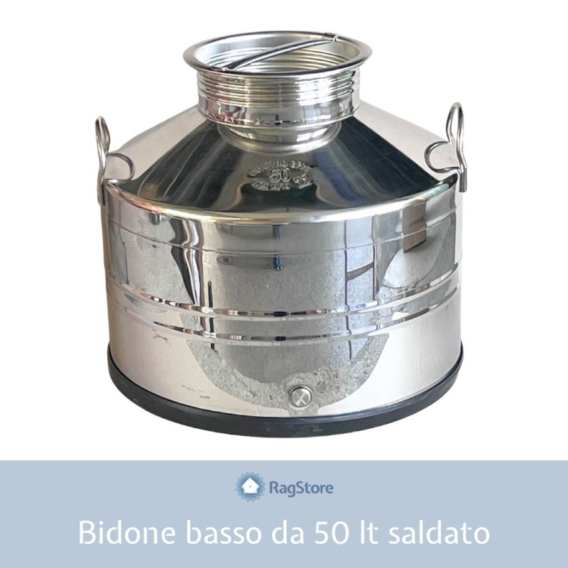 Bidone in acciaio inox 18/10 modello basso con anello anti graffio