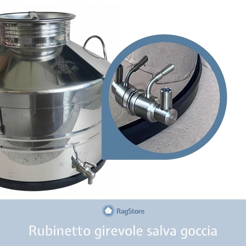 Rubinetto in acciaio inox con beccuccio girevole salva goccia