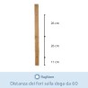 Distanza dei fori sulla doga in legno per il torchio da 60 cm