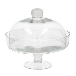alzata in vetro modello Alba 24 cm con coperchio trasparente