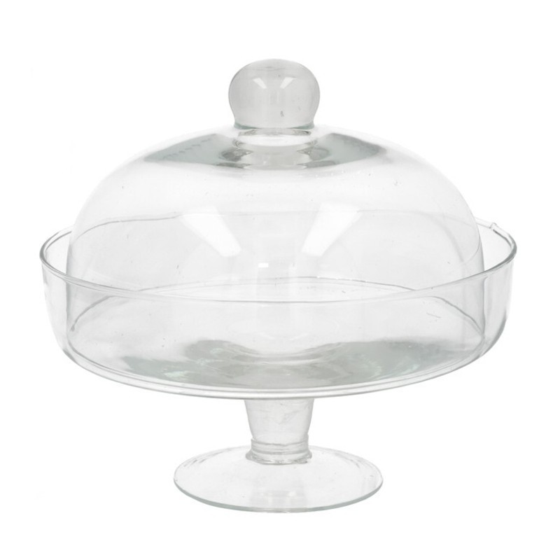 alzata in vetro modello Alba 24 cm con coperchio trasparente