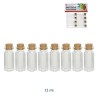 Boccette mini flaconi in vetro da 12 cm con tappo in sughero - set 8 pezzi