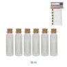 Confezione da 6 mini flaconi in vetro trasparente da 18 ml con tappo in sughero