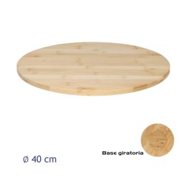 Tagliere piatto girevole in legno bambu cm 40