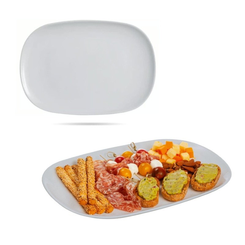 Piatto portata rettangolare Diwali vetro temperato 34×24 cm