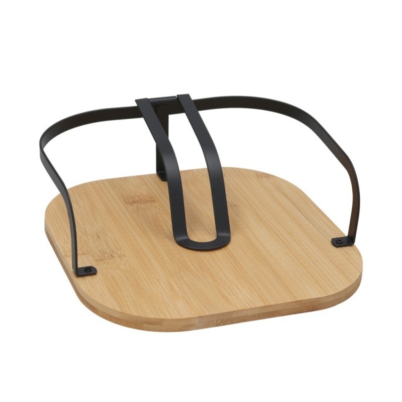 portatovaglioli Dallas in legno e metallo nero 20x20x7 cm