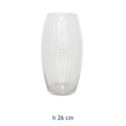 vaso portafiori bombato Amarillide in vetro trasparente 26 cm