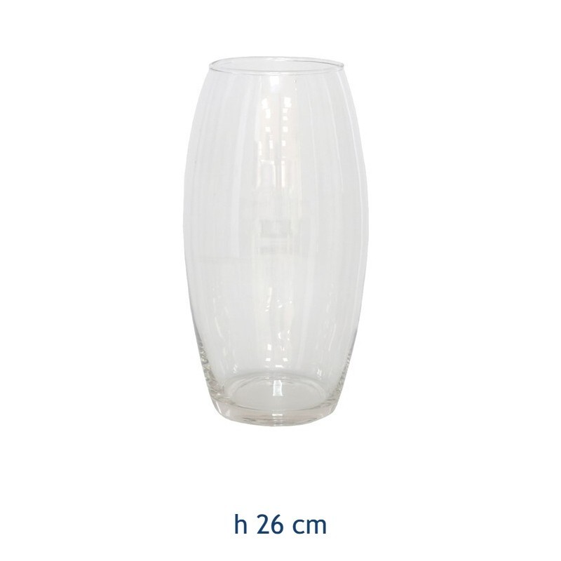vaso portafiori bombato Amarillide in vetro trasparente 26 cm