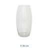 vaso portafiori bombato Amarillide in vetro trasparente 26 cm