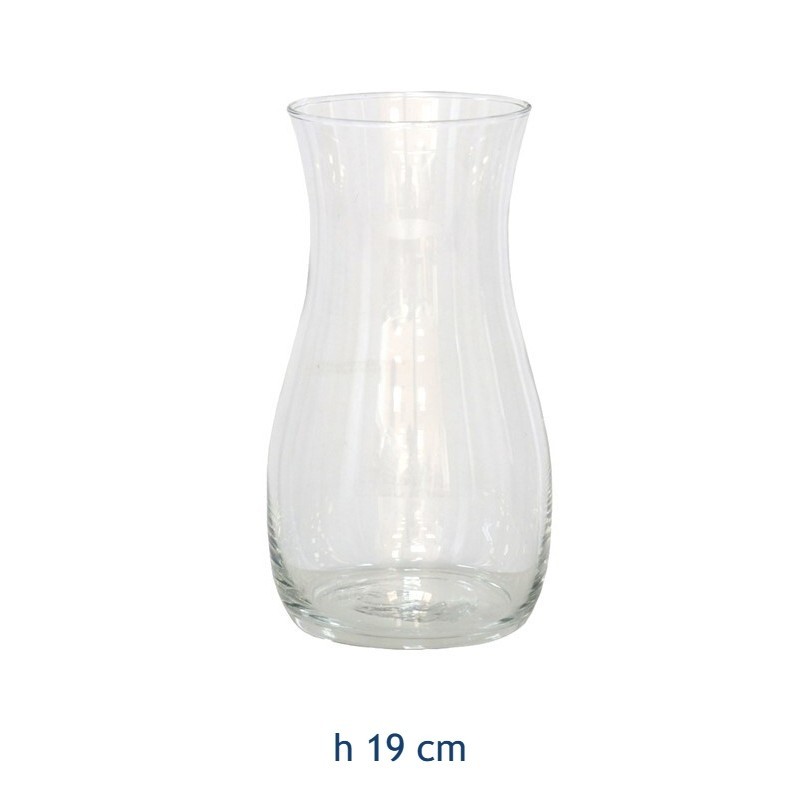 vaso portafiori bombato Claudia in vetro trasparente 19 cm