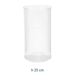 Vaso porta fiori in vetro trasparente a cilindro cm 10x25
