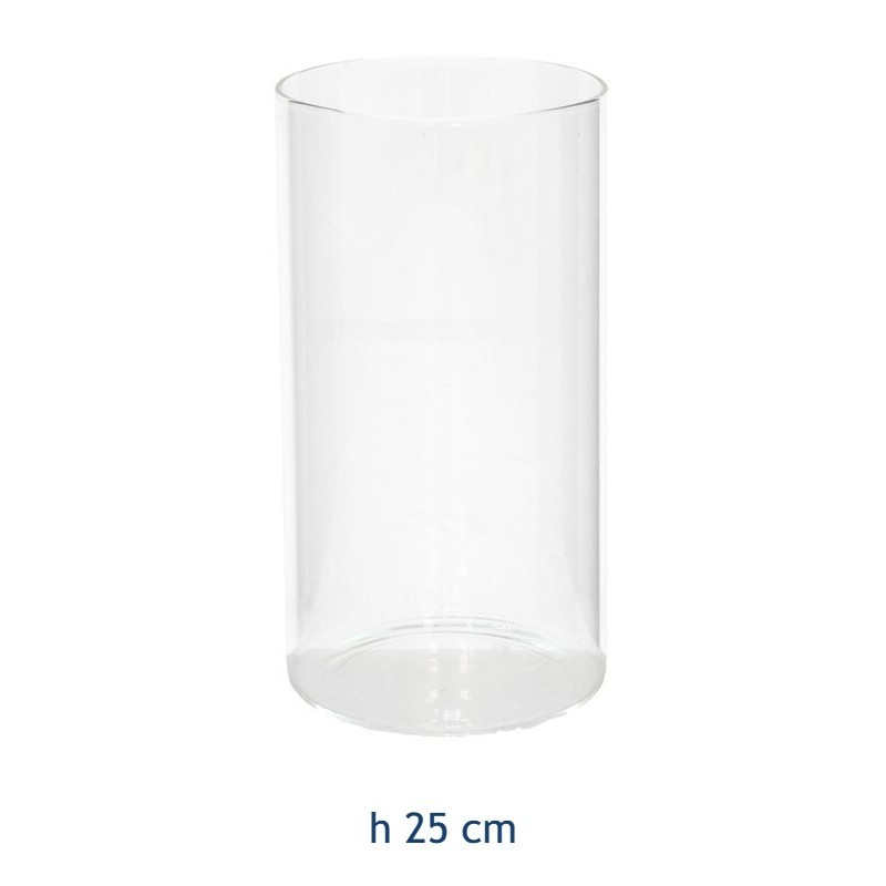 Vaso porta fiori in vetro trasparente a cilindro cm 10x25